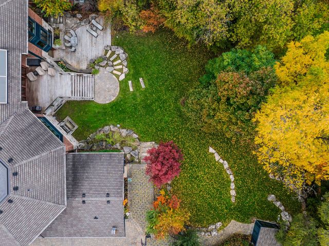 Backyard Aerial View - house on the left
